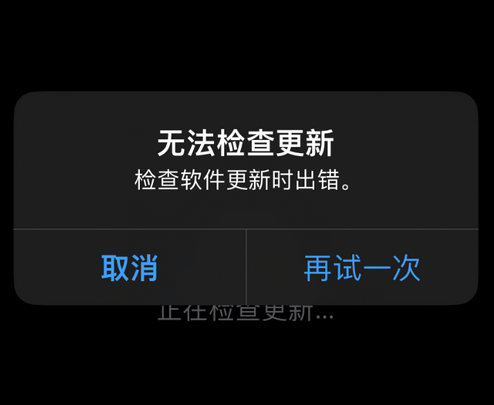 望江苹果售后维修分享iPhone提示无法检查更新怎么办 